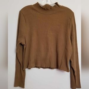 Good American Ribbed Mock Neck Long Sleeve